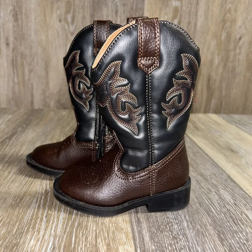 Austin Trading Co Kids Infant Youth US Size 6 Brown Black Western Style Boots